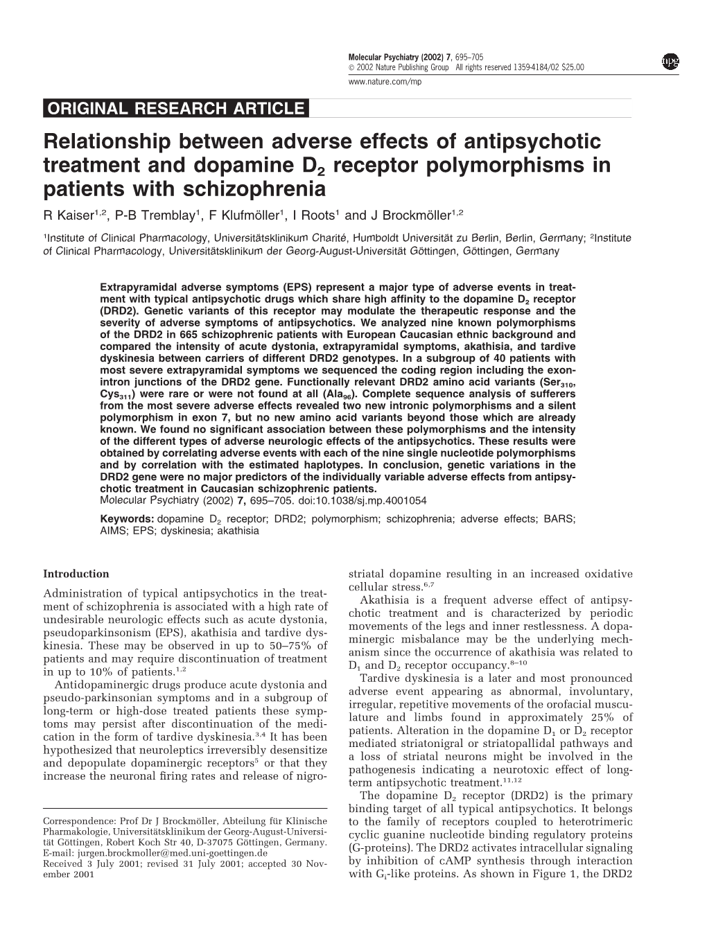 Relationship Between Adverse Effects of Antipsychotic Treatment And