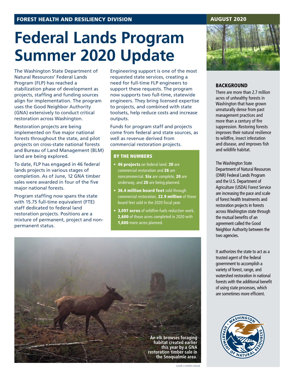 Federal Lands Program Summer 2020 Update