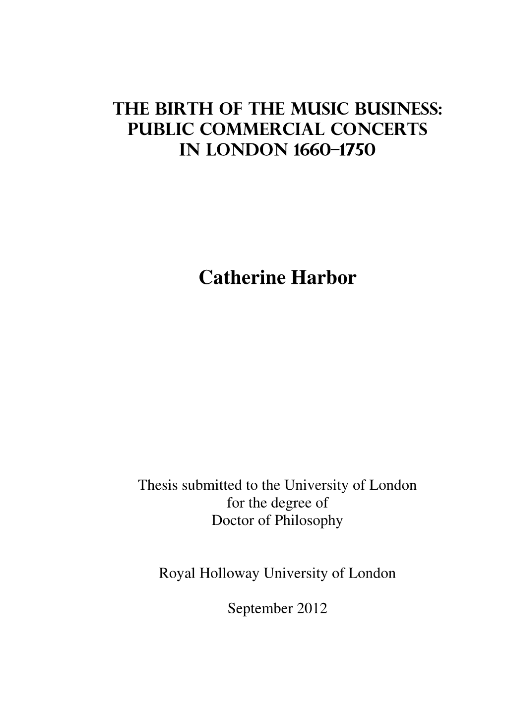 Catherine Harbor Phd Dissertation Volume 1