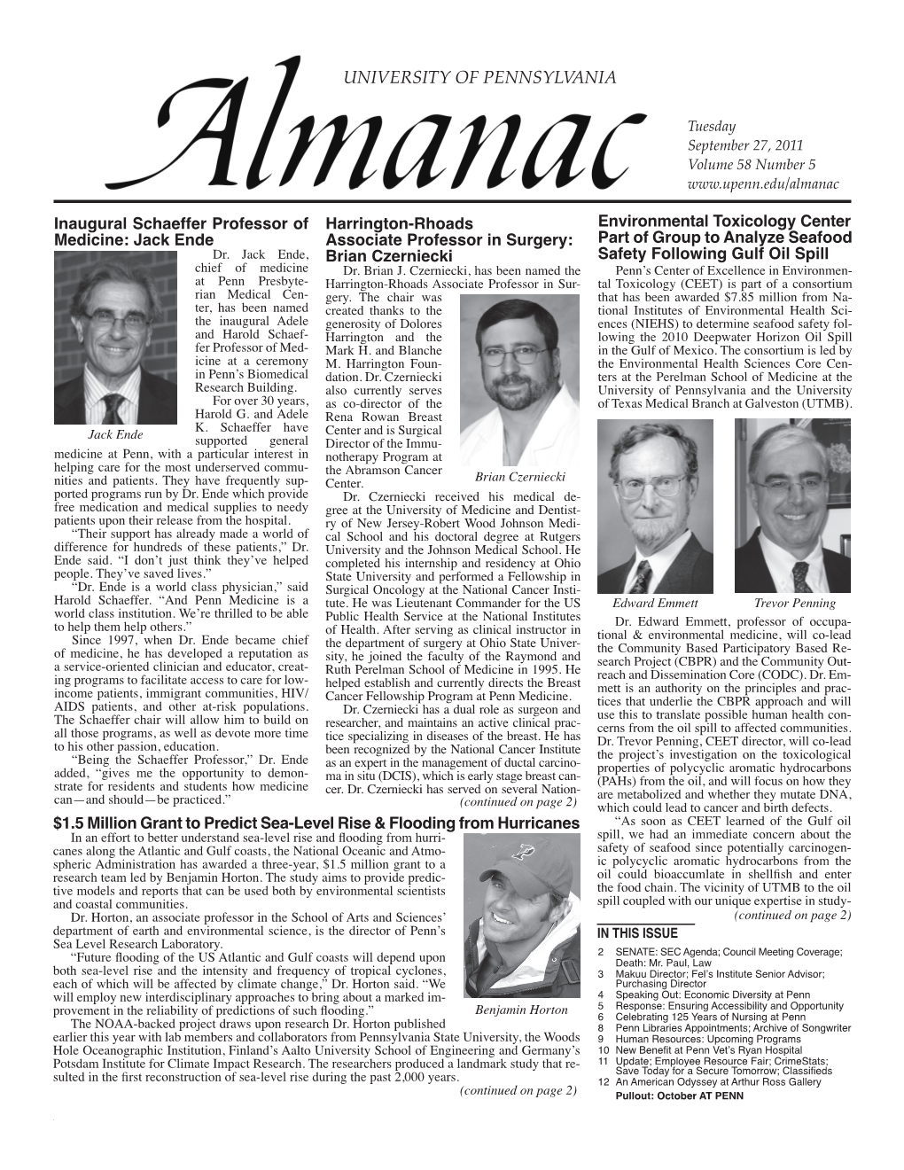 Almanac September 27, 2011