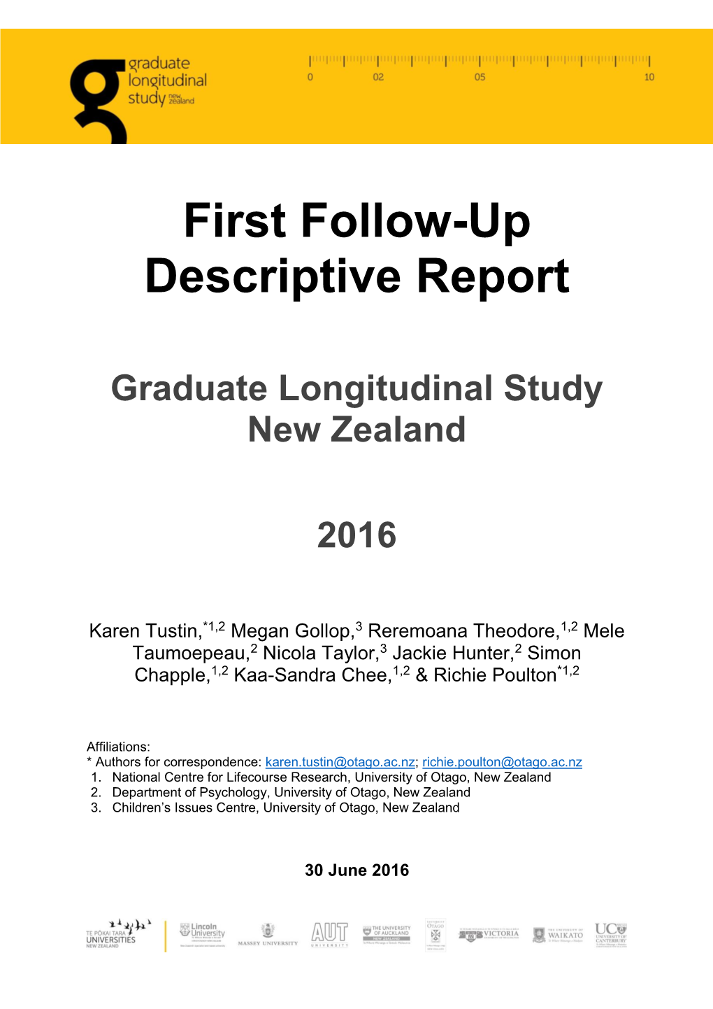 GLSNZ First Follow-Up Descriptive Report
