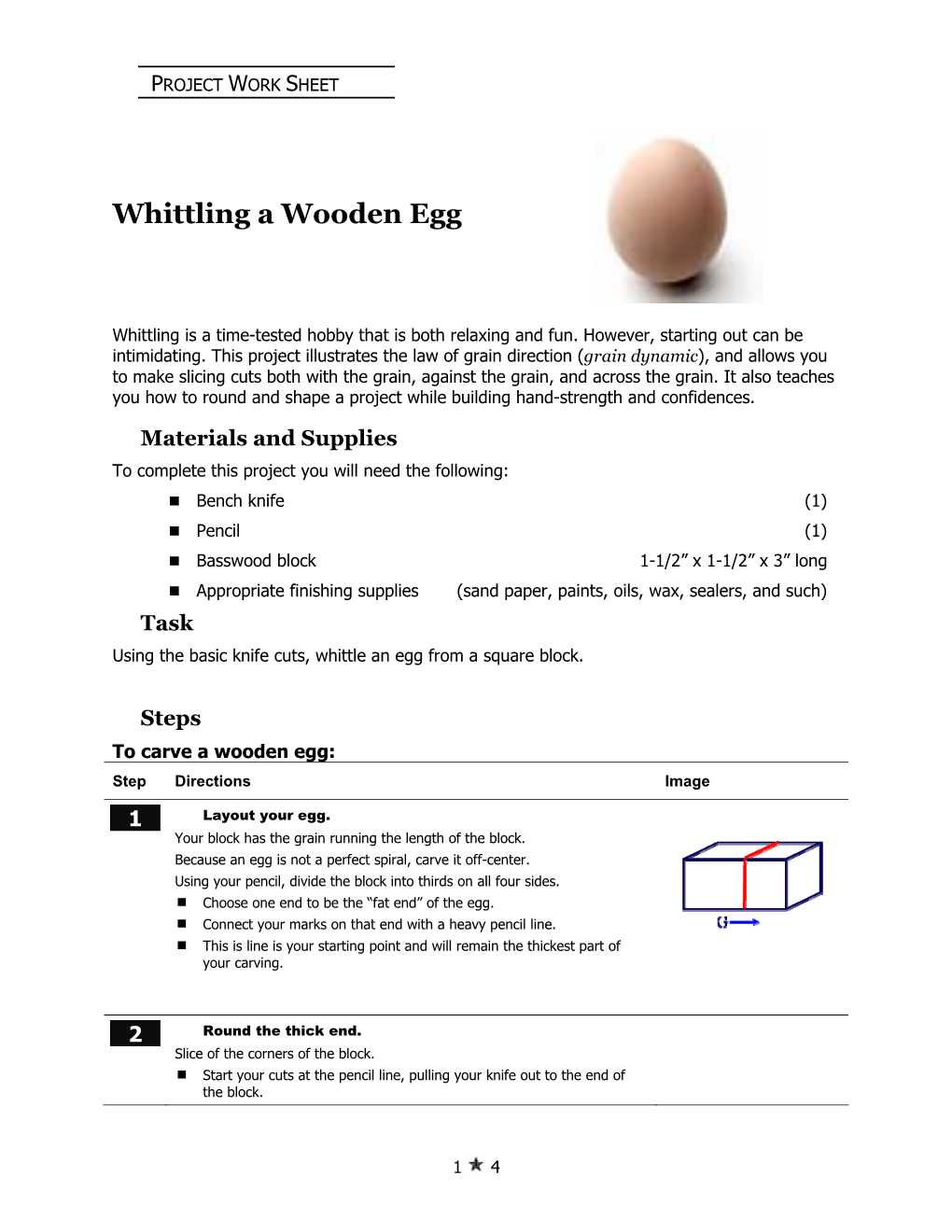 Whittling a Wooden Egg