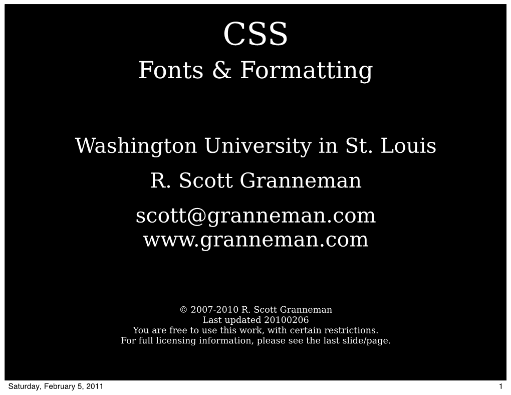 Fonts & Formatting