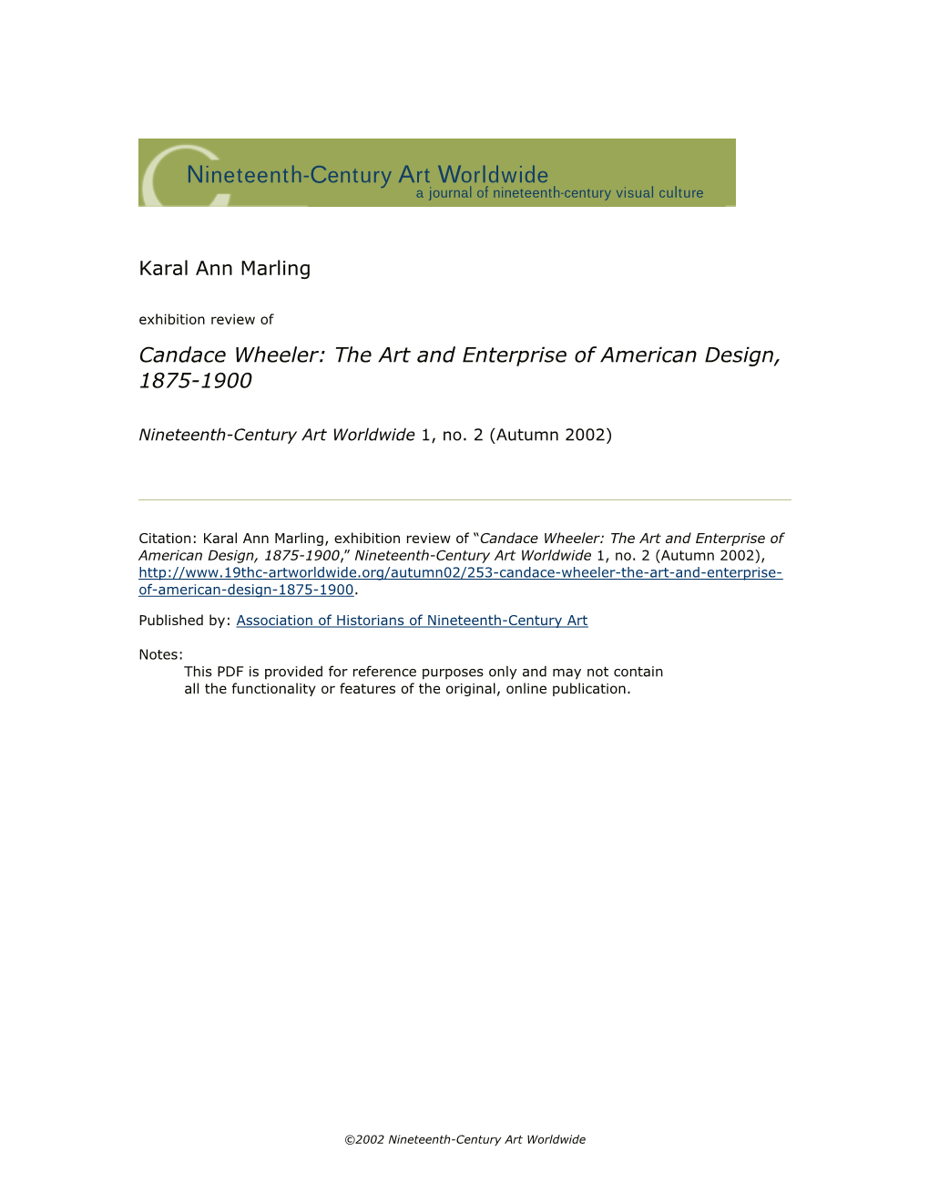 Candace Wheeler: the Art and Enterprise of American Design, 1875-1900