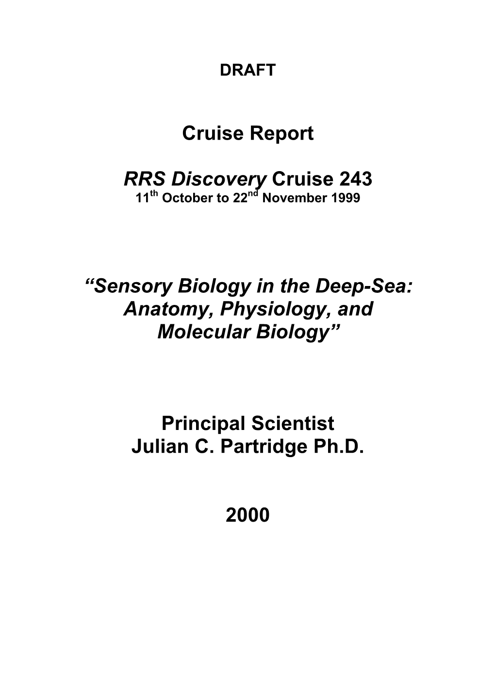 Cruise Report