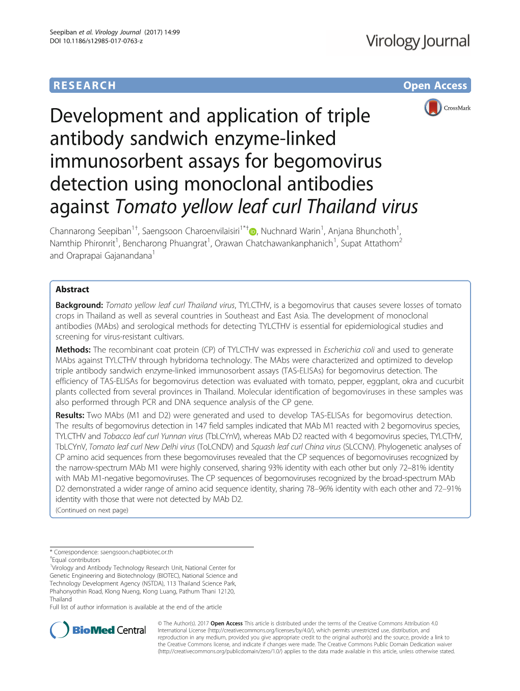 Development and Application of Triple Antibody Sandwich Enzyme-Linked