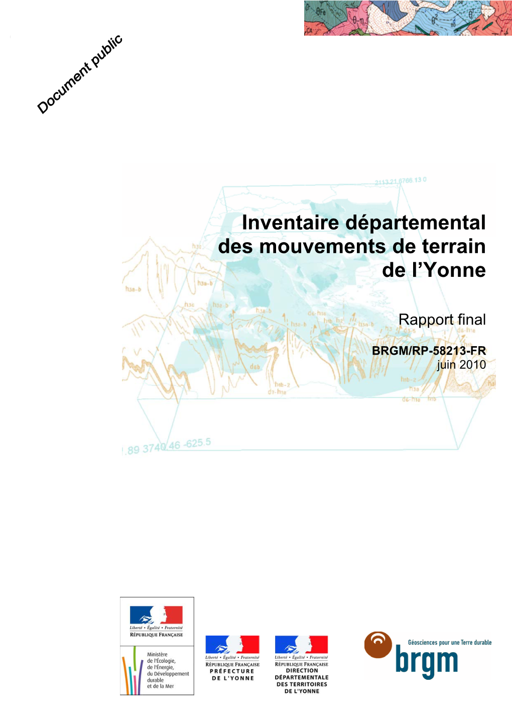 Inventaire Départemental Des Mouvements De Terrain De L'yonne