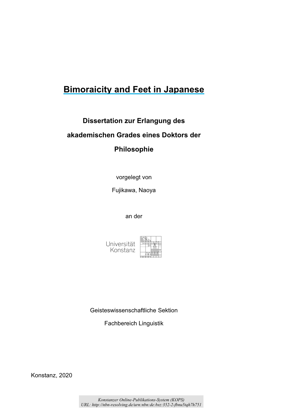 Bimoraicity and Feet in Japanese