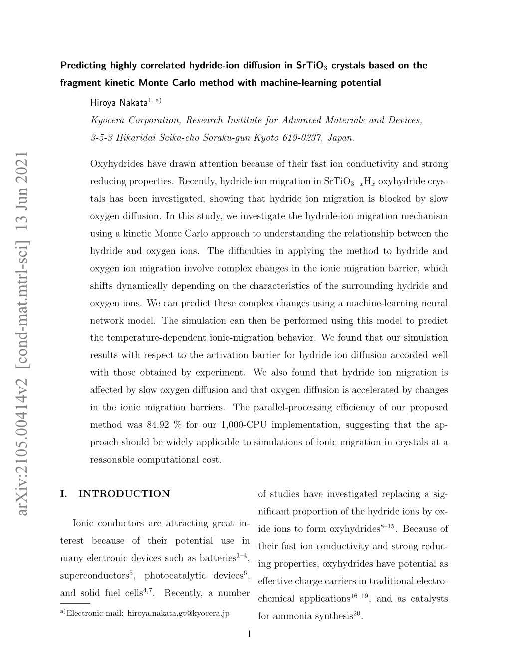 Arxiv:2105.00414V2 [Cond-Mat.Mtrl-Sci] 13 Jun 2021