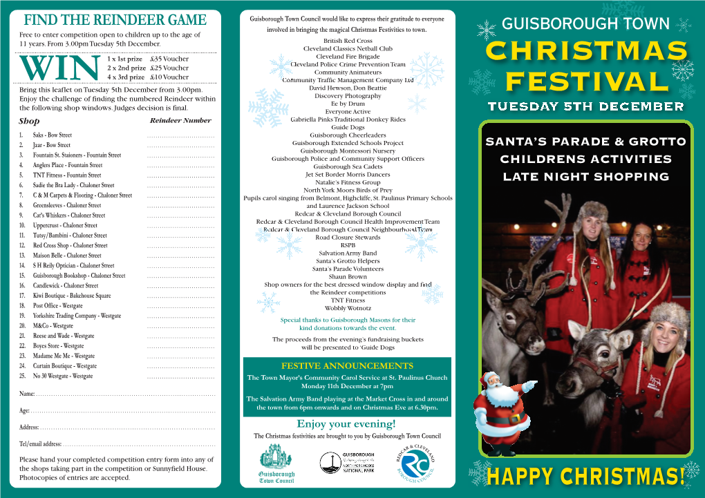 85374 Guisb Town Council-Xmas Events Leaflet A4 DL 2017 Layout 1 13/11/2017 15:54 Page 1