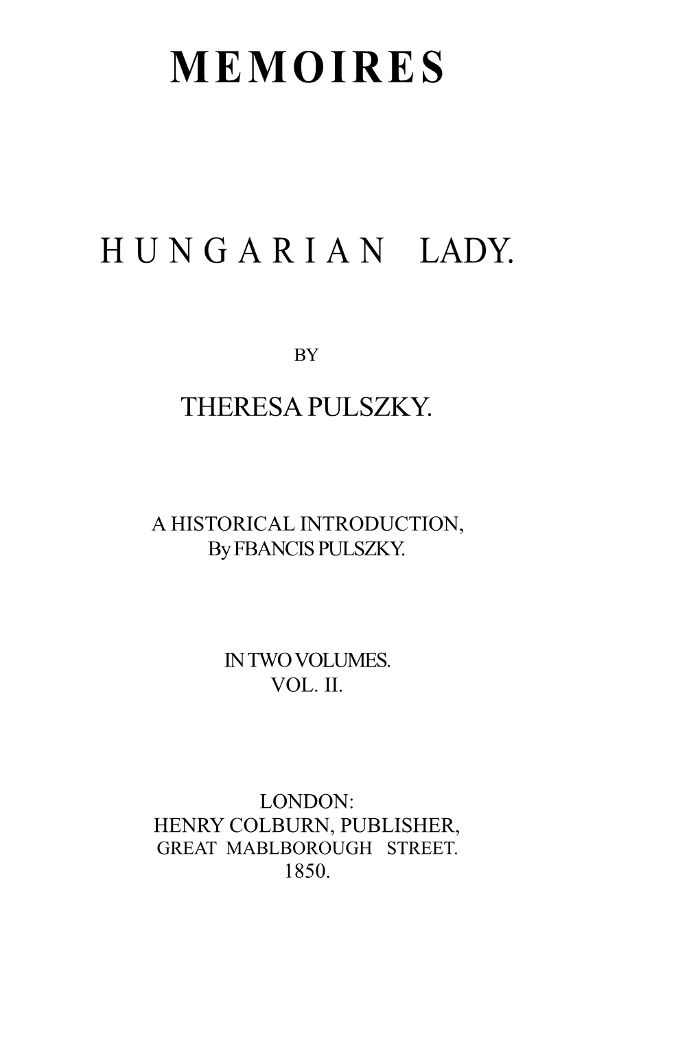 Memoirs of a Hungarian Lasy 2