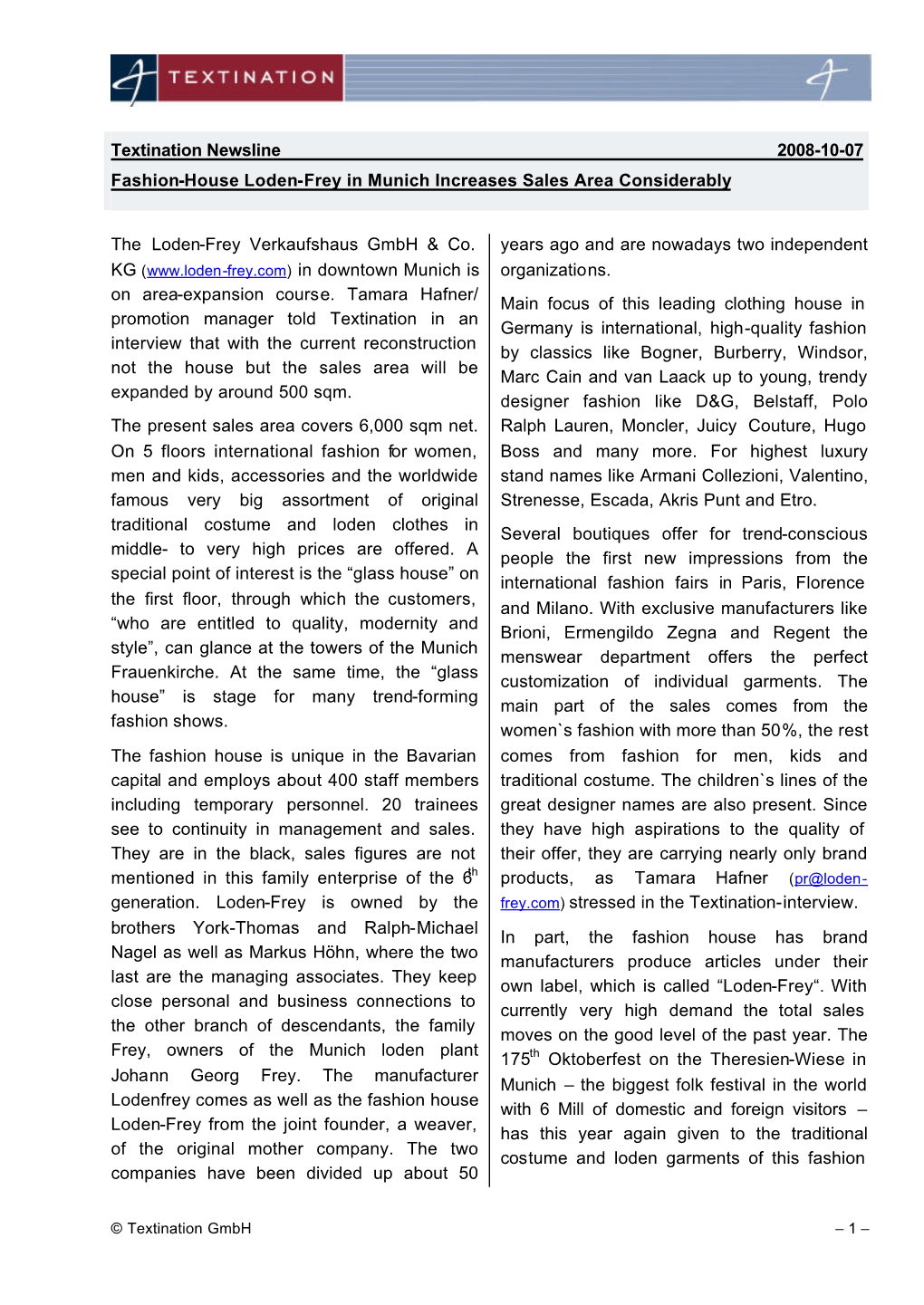 Textination Newsline 07.10.08 Engl