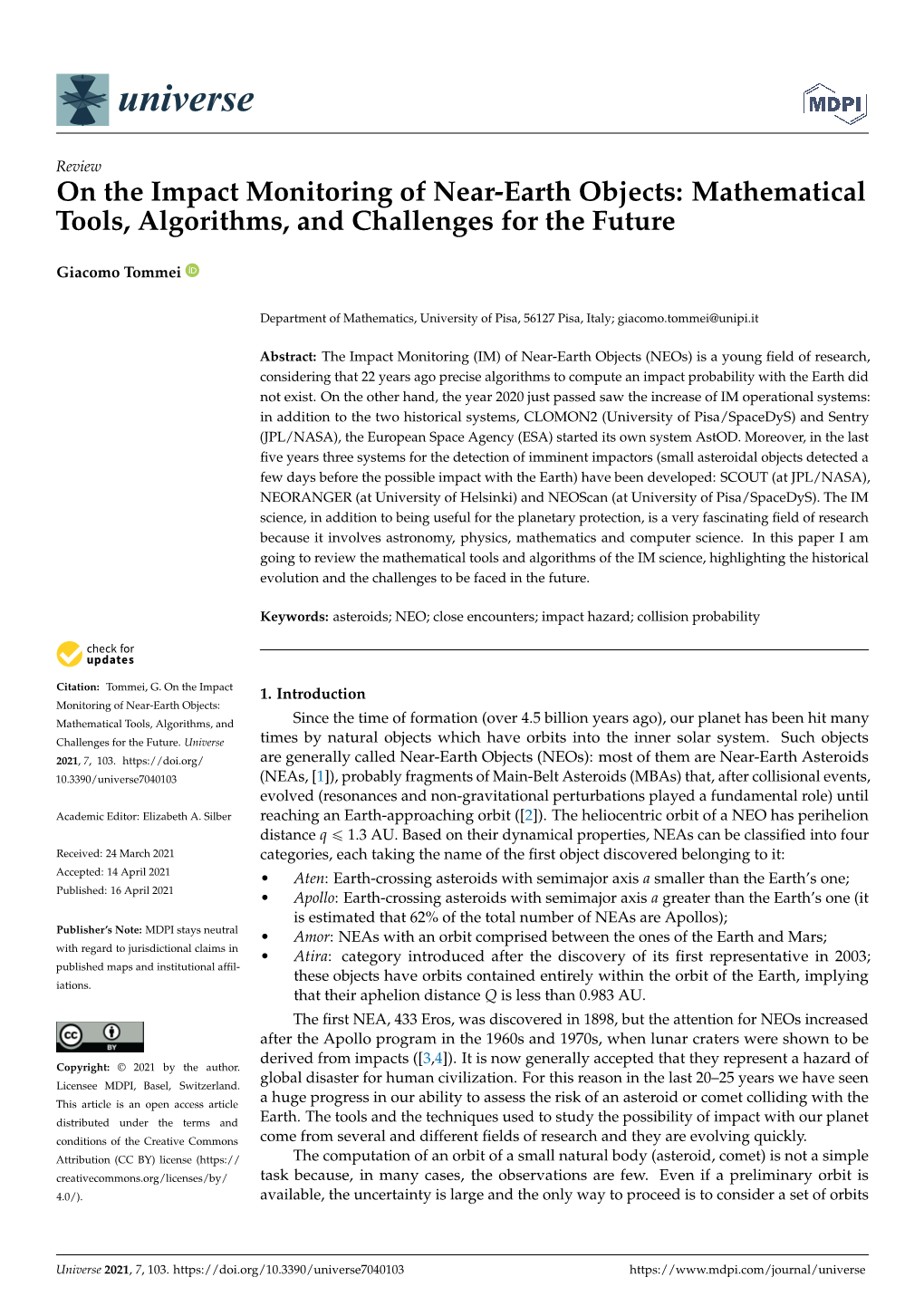 On the Impact Monitoring of Near-Earth Objects: Mathematical Tools, Algorithms, and Challenges for the Future