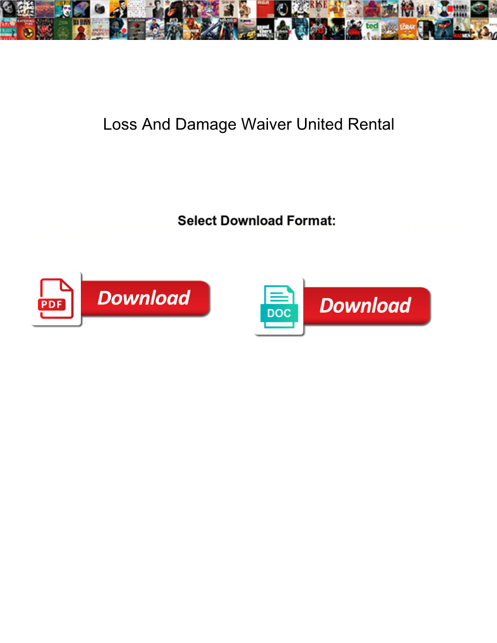 Loss and Damage Waiver United Rental