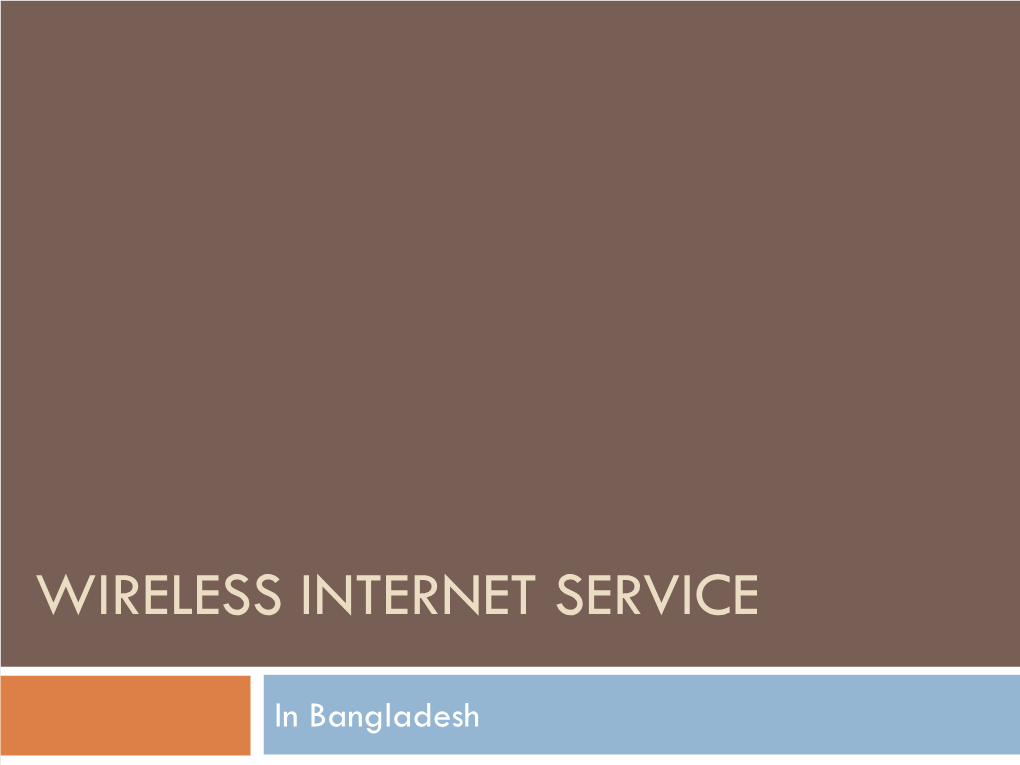 Wireless Internet Service