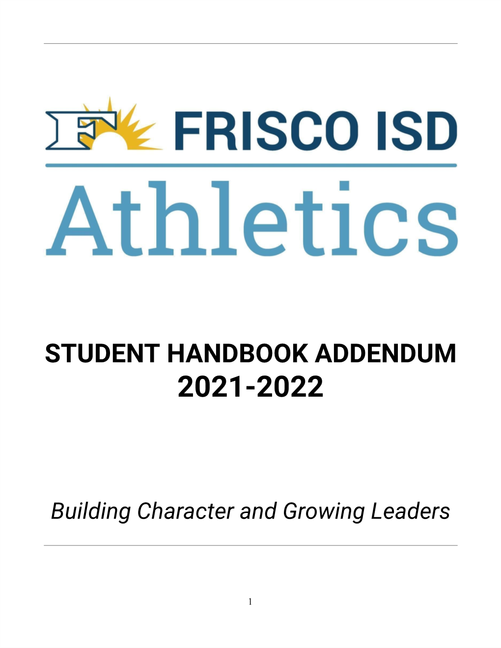 Student Handbook Addendum