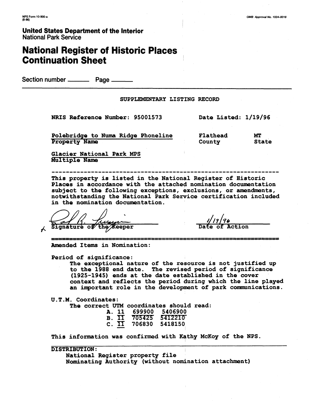 National Register of Historic Places Continuation Sheet