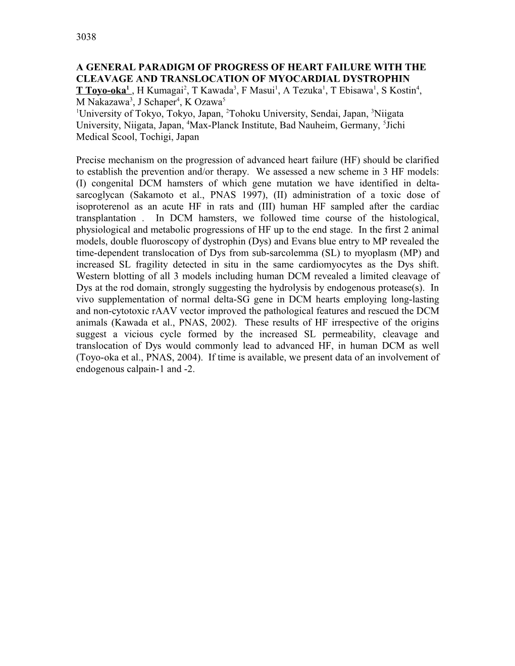 A General Paradigm of Progress of Heart Failure with the Cleavage and Translocation Of