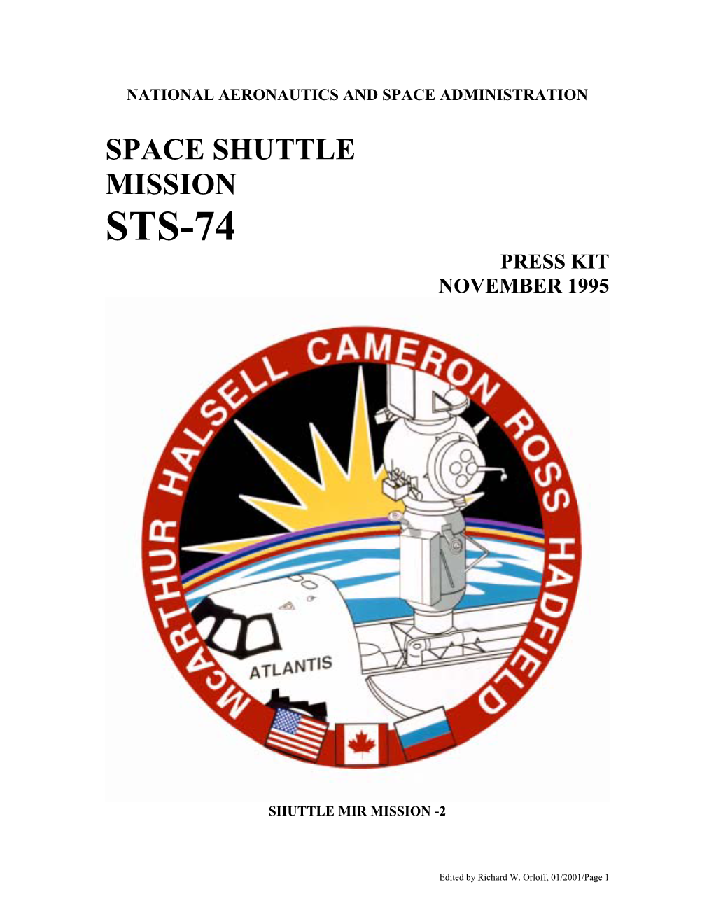 Sts-74 Press Kit November 1995