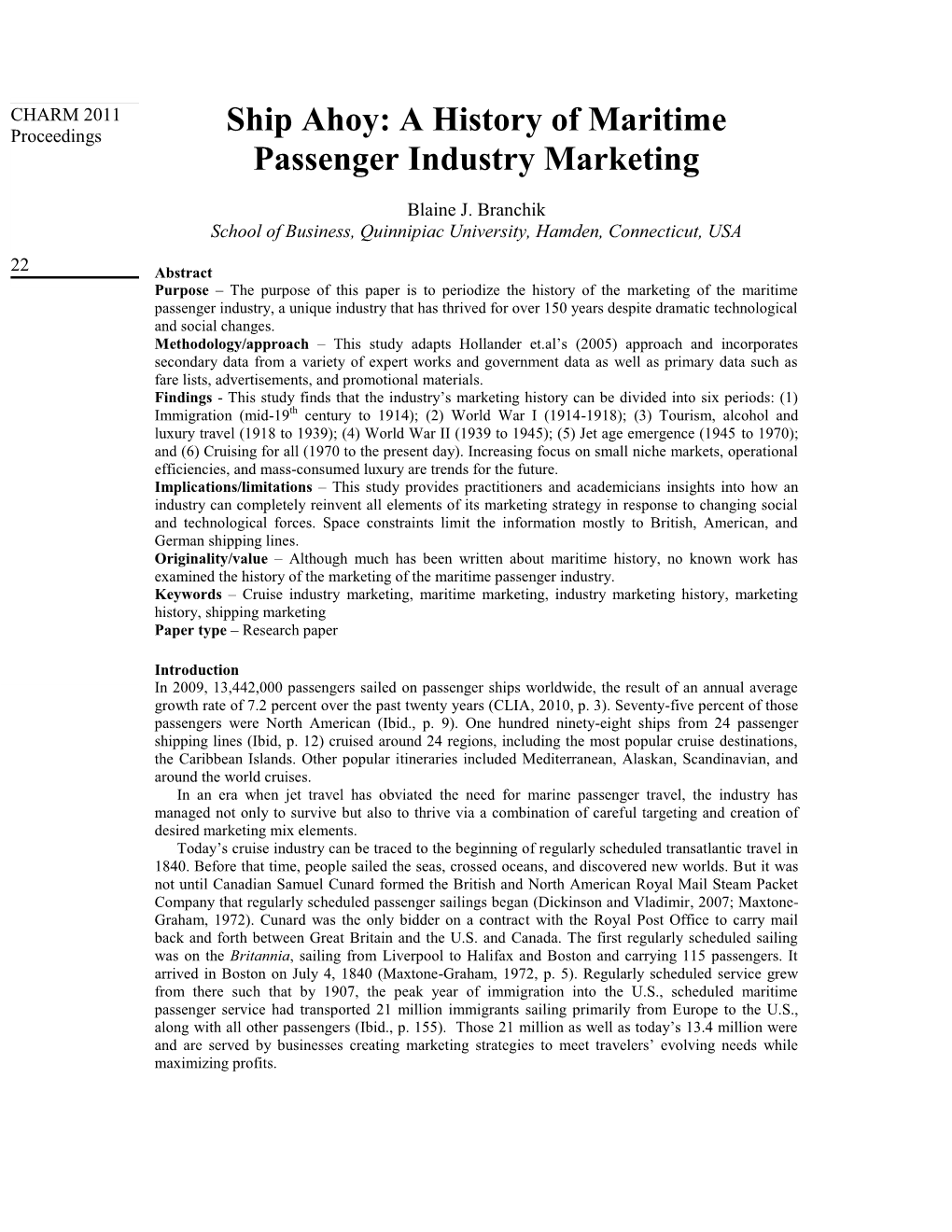 Ship Ahoy: a History of Maritime Passenger Industry Marketing