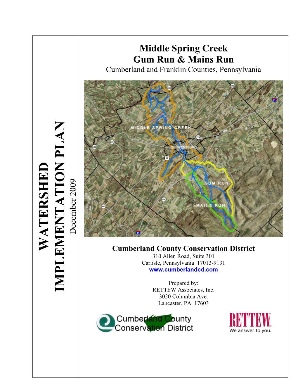 Middle Spring Creek Watershed and Tributaries Gum Run and Mains Run