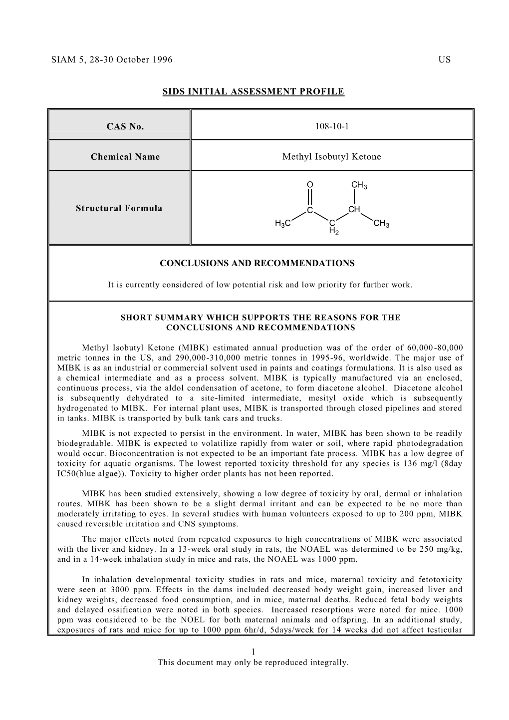 Sids Initial Assessment Profile