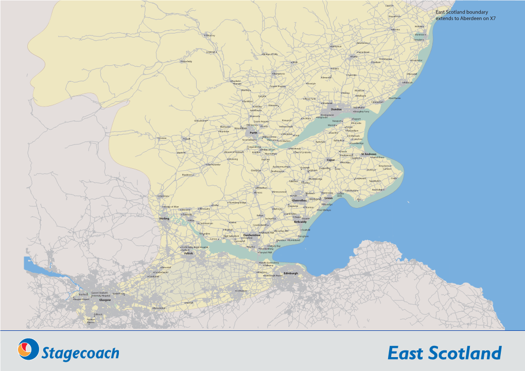 East Scotland Boundary Stracathro Extends to Aberdeen on X7