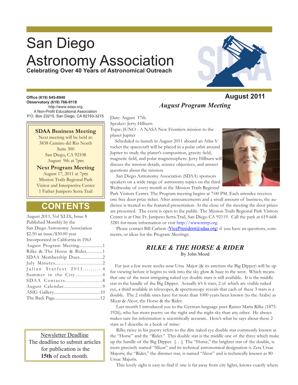 San Diego Astronomy Association Celebrating Over 40 Years of Astronomical Outreach