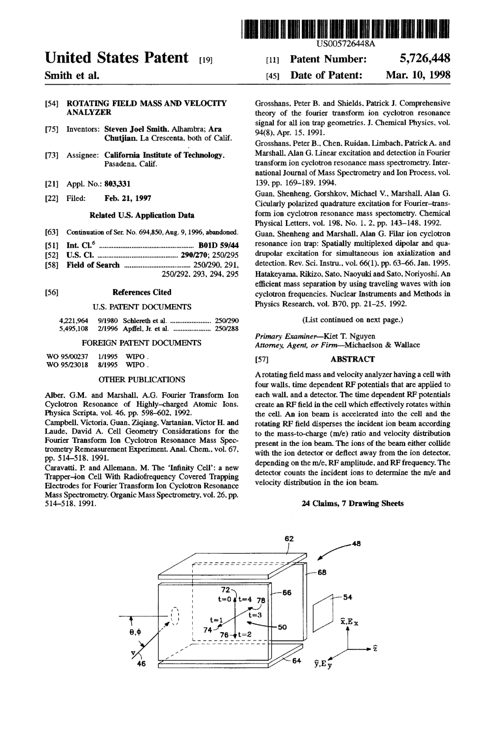 United States Patent [191 [Ill Patent Number: 5,726,448 Smith Et Al