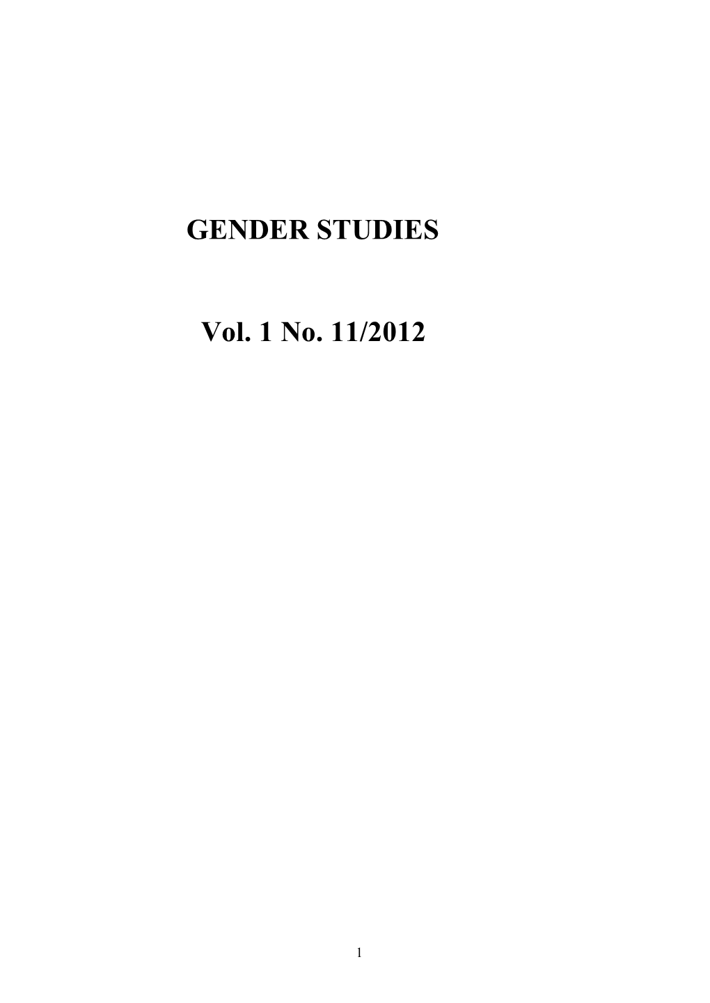 Gender Studies