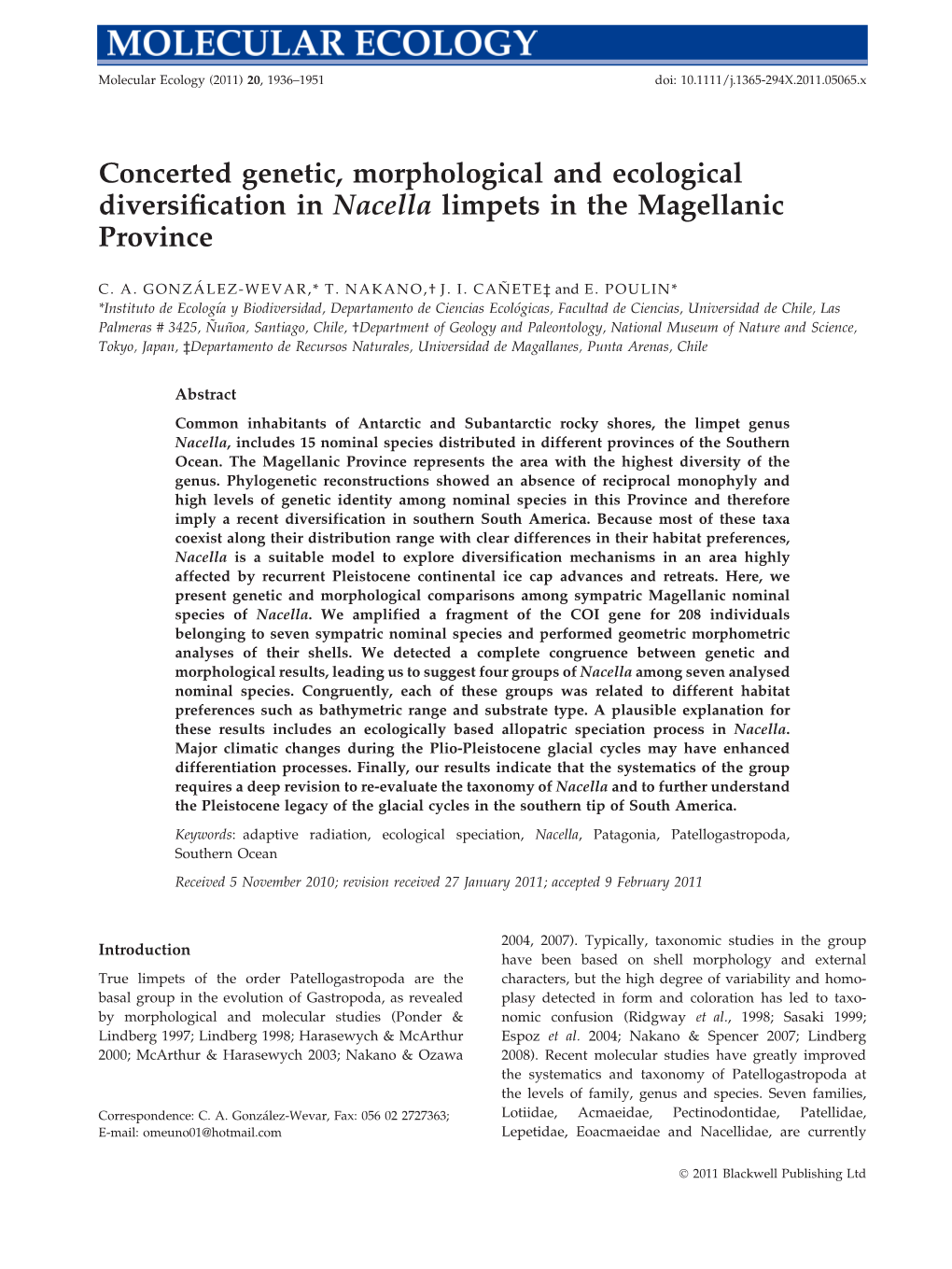 Concerted Genetic, Morphological and Ecological Diversification In