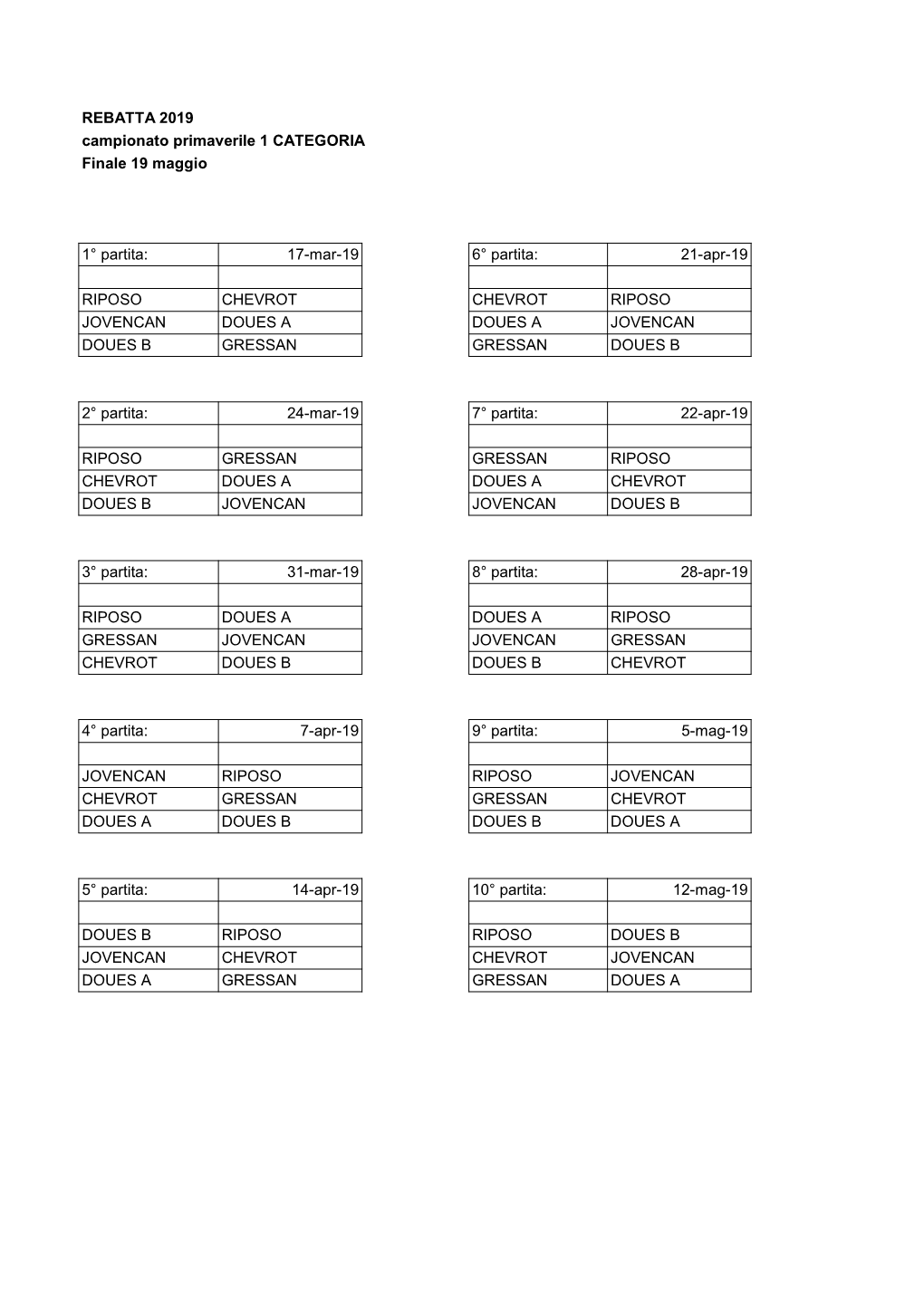 Schema Sorteggio 2019