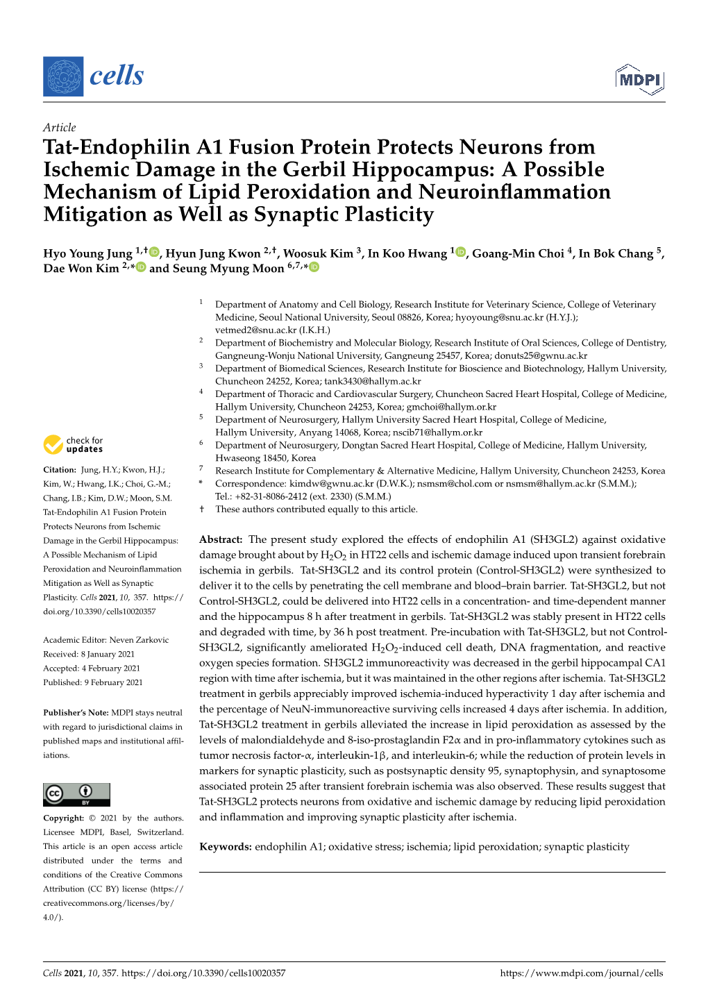 Tat-Endophilin A1 Fusion Protein Protects Neurons from Ischemic