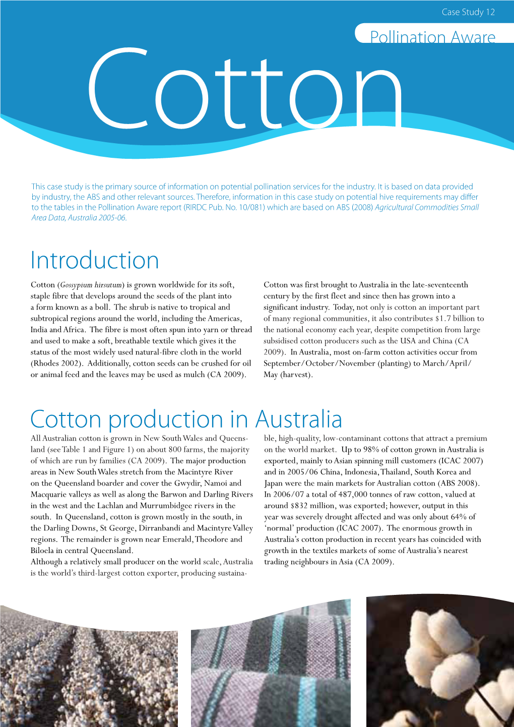 Cotton Production in Australia Introduction