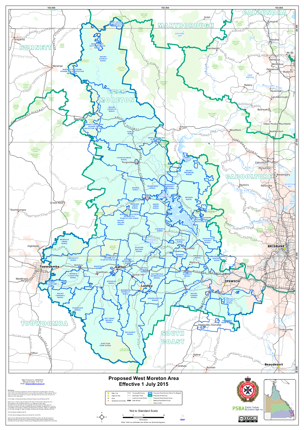 Caboolture West Moreton Maryborough Toowoomba