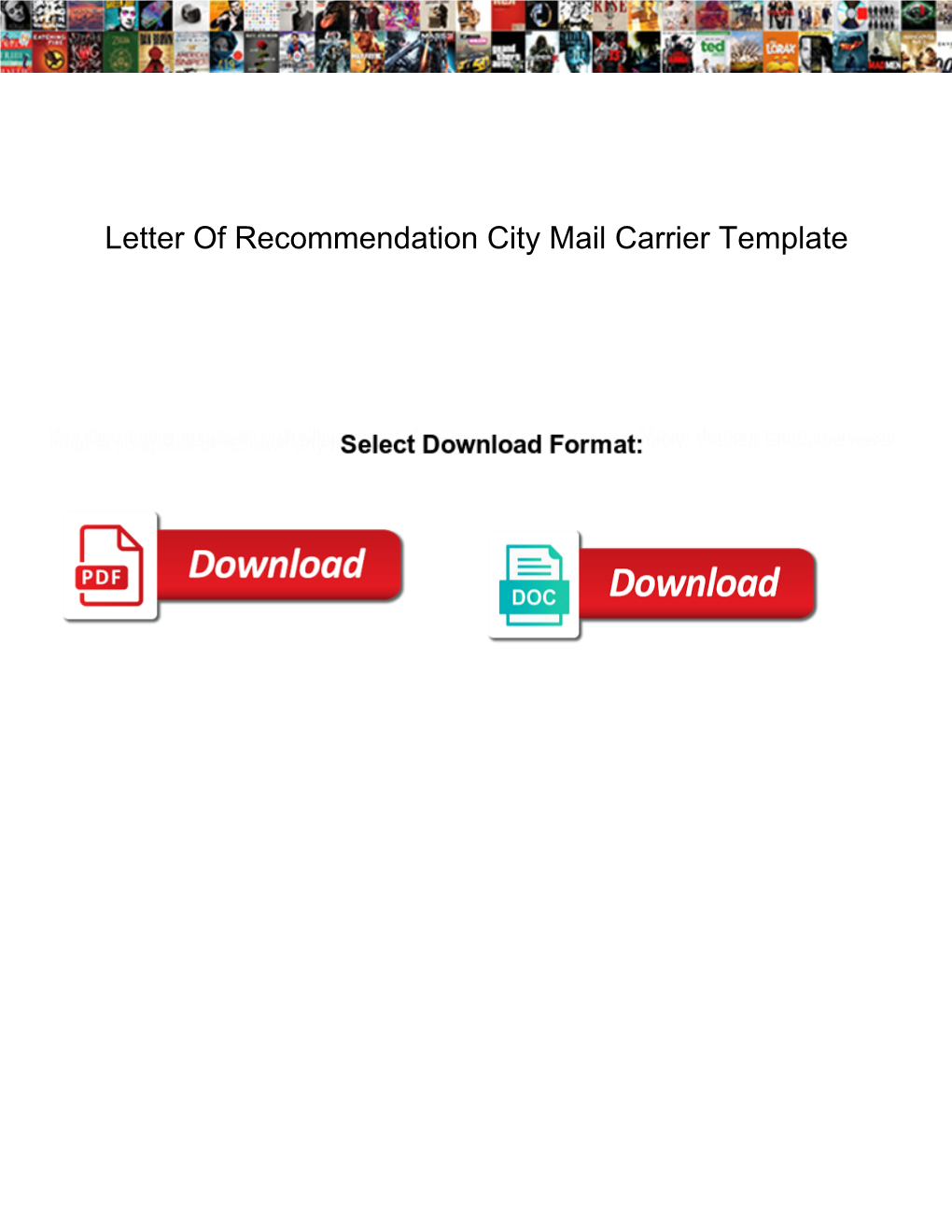 Letter of Recommendation City Mail Carrier Template