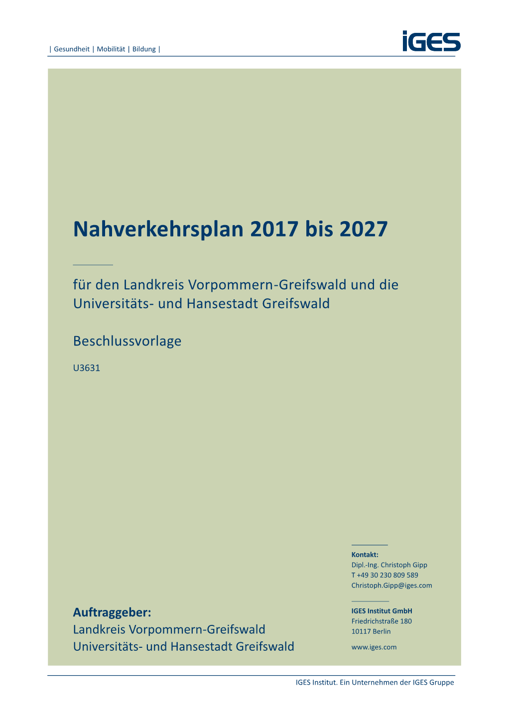Nahverkehrsplan 2017 Bis 2027