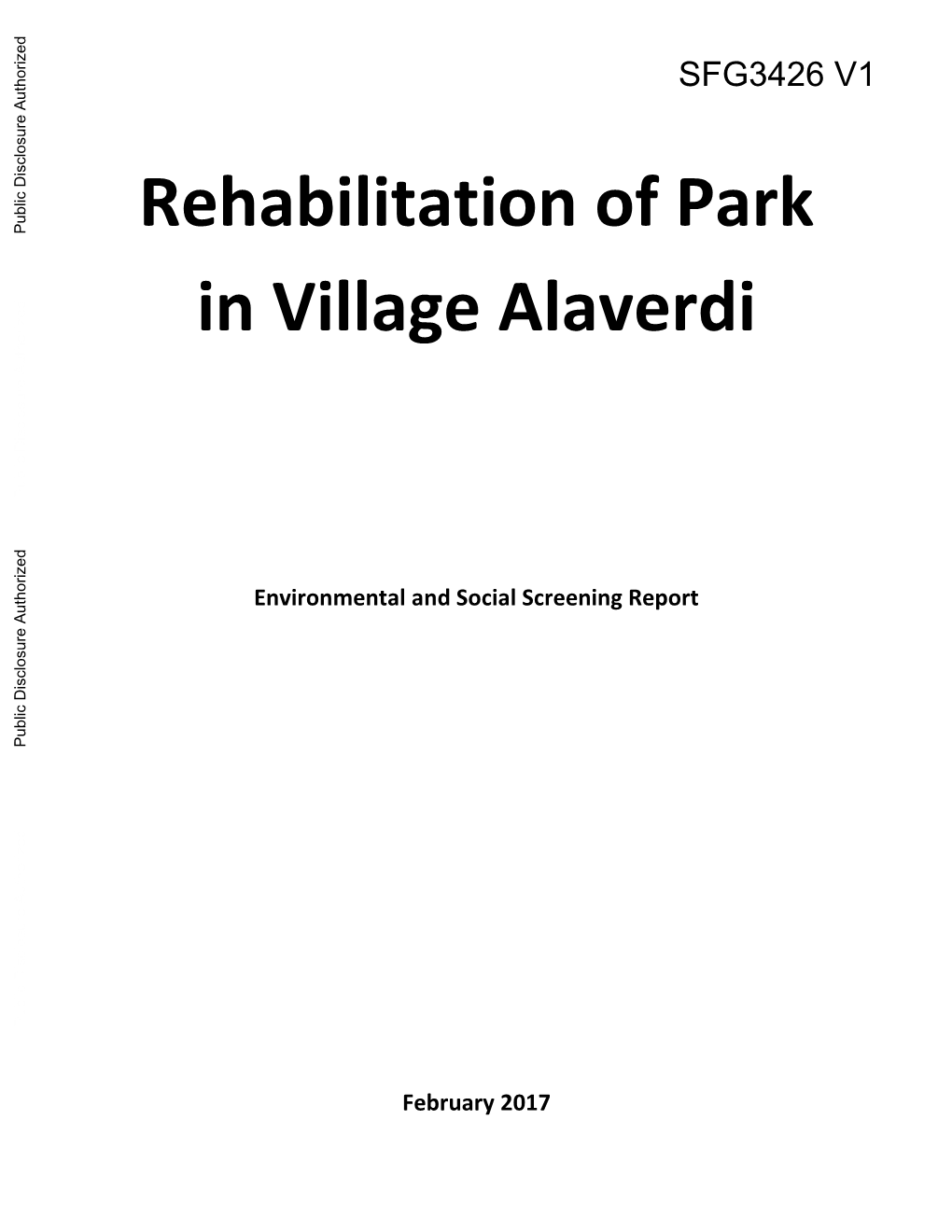 Rehabilitation of Park in Village Alaverdi