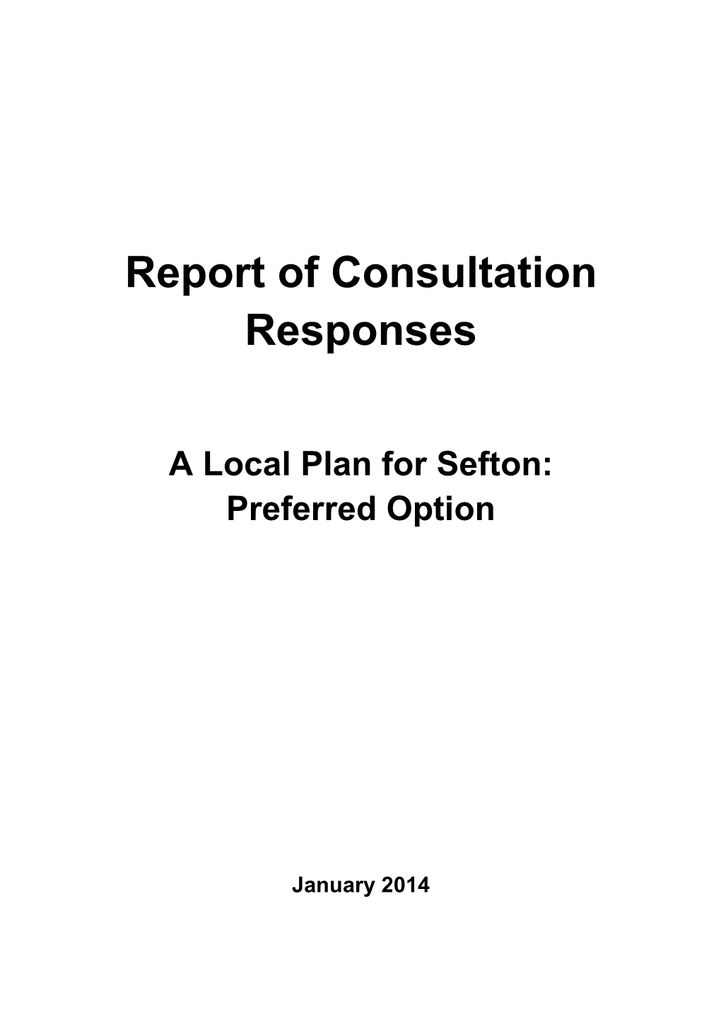 Report of Consultation Responses