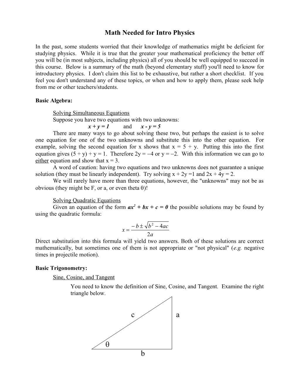 Some Students Think Their Knowledge of Mathematics Disadvantages Them in Physics