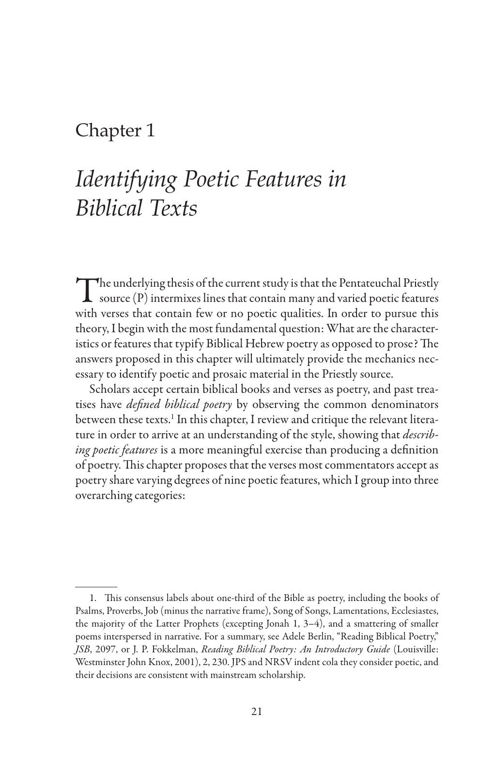 Identifying Poetic Features in Biblical Texts