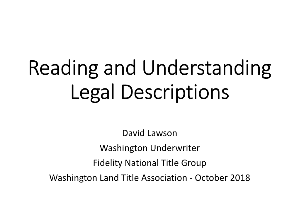 Legal Description and Survey Overview