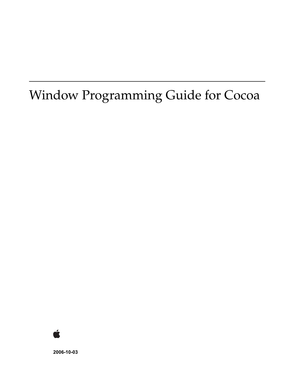 Window Programming Guide for Cocoa