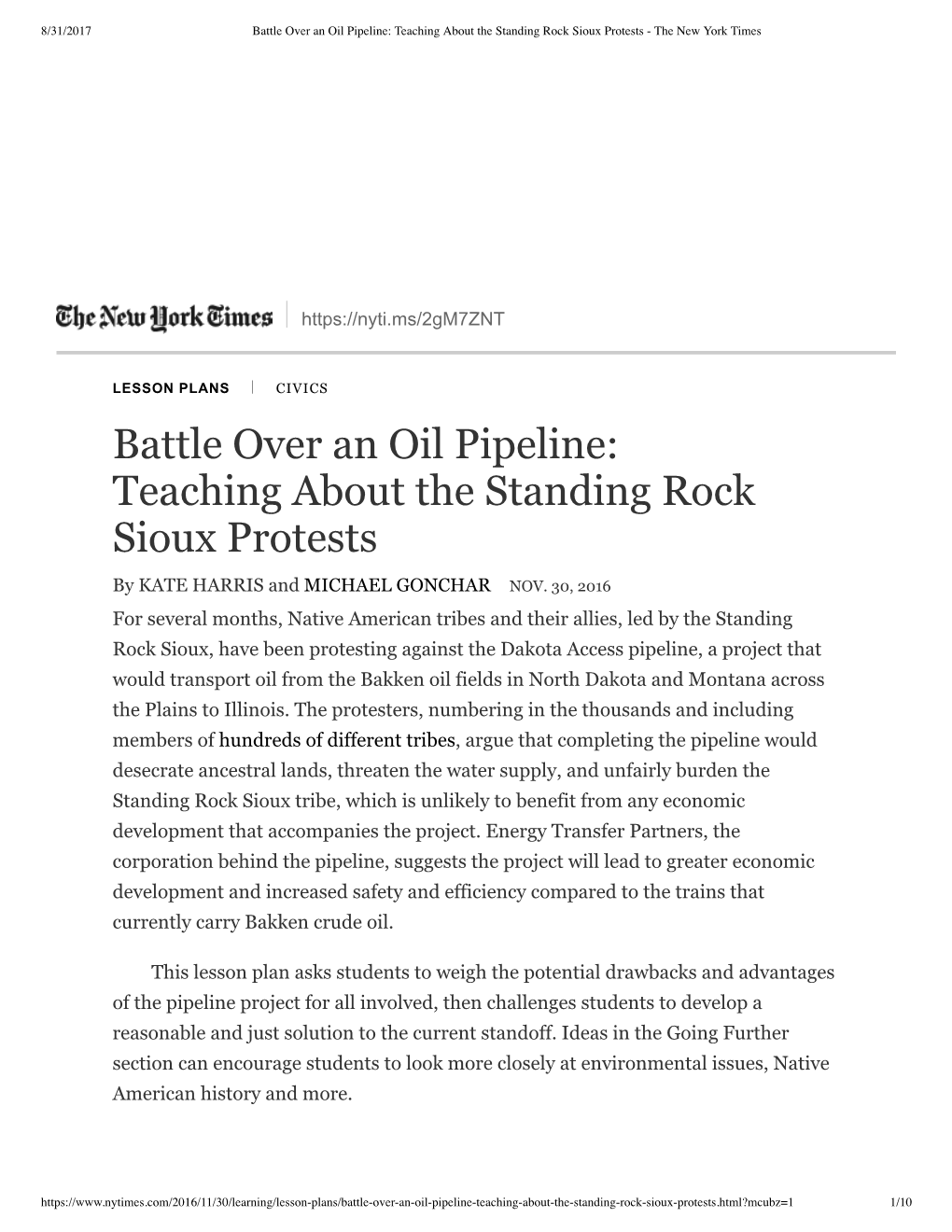 Dakota Access Pipeline and Standing Rock