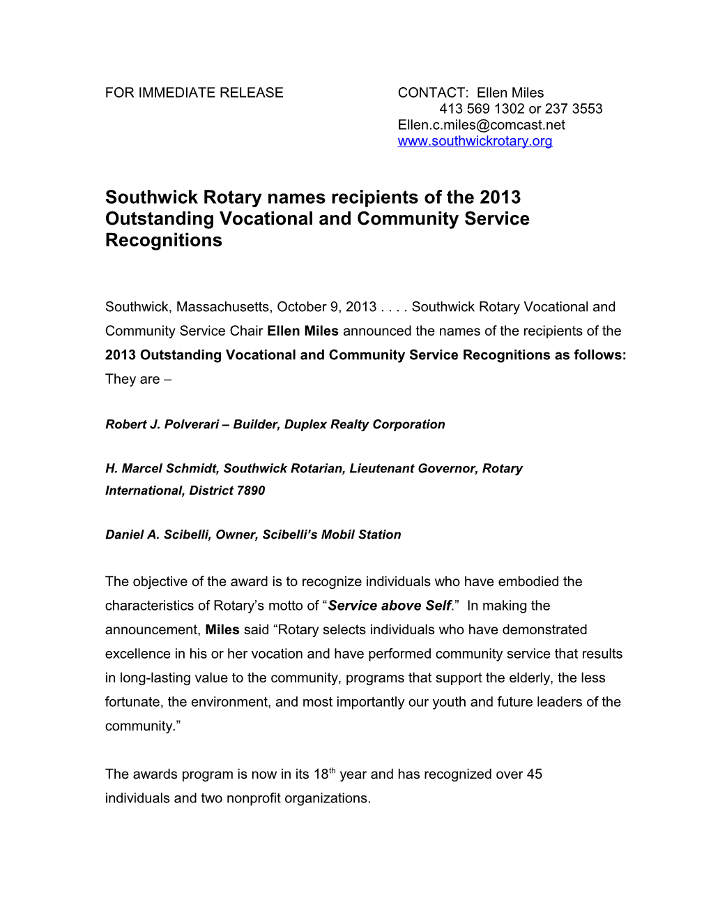 For Immediate Release s149