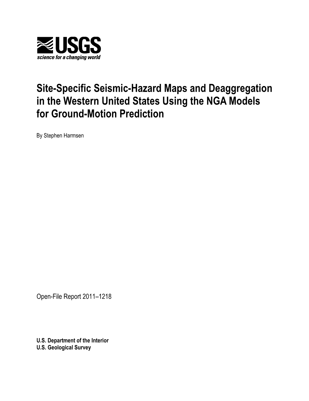 Site-Specific Seismic-Hazard Maps and Deaggregation in the Western United States Using the NGA Models for Ground-Motion Prediction