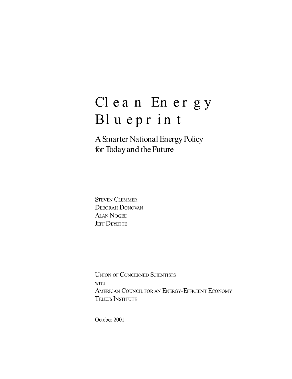 Clean Energy Blueprint