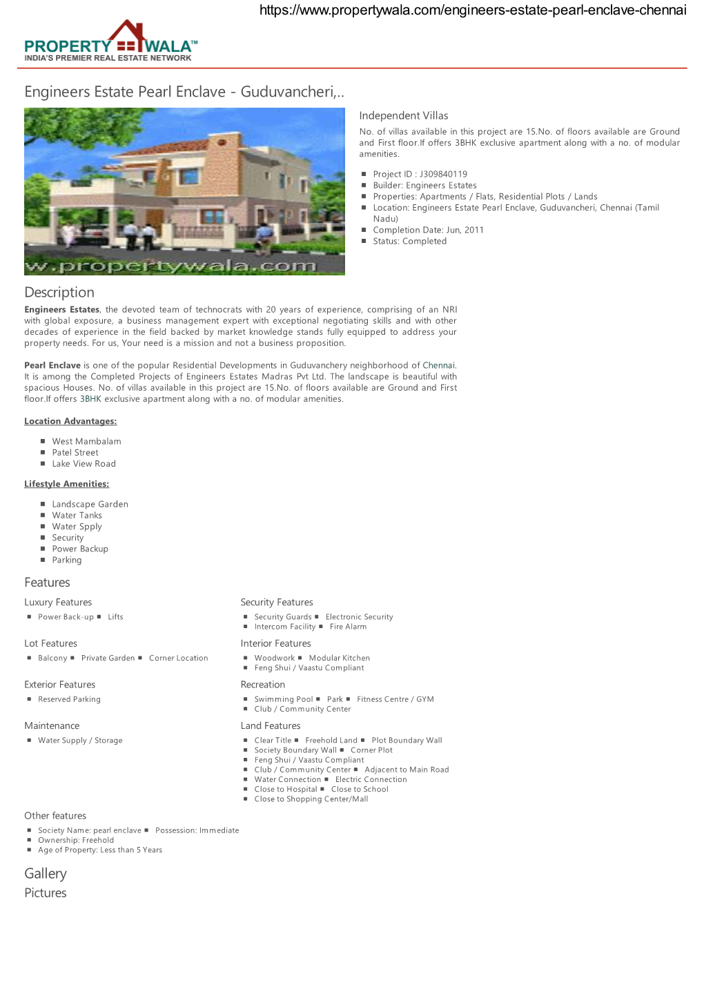 Engineers Estate Pearl Enclave - Guduvancheri,… Independent Villas No