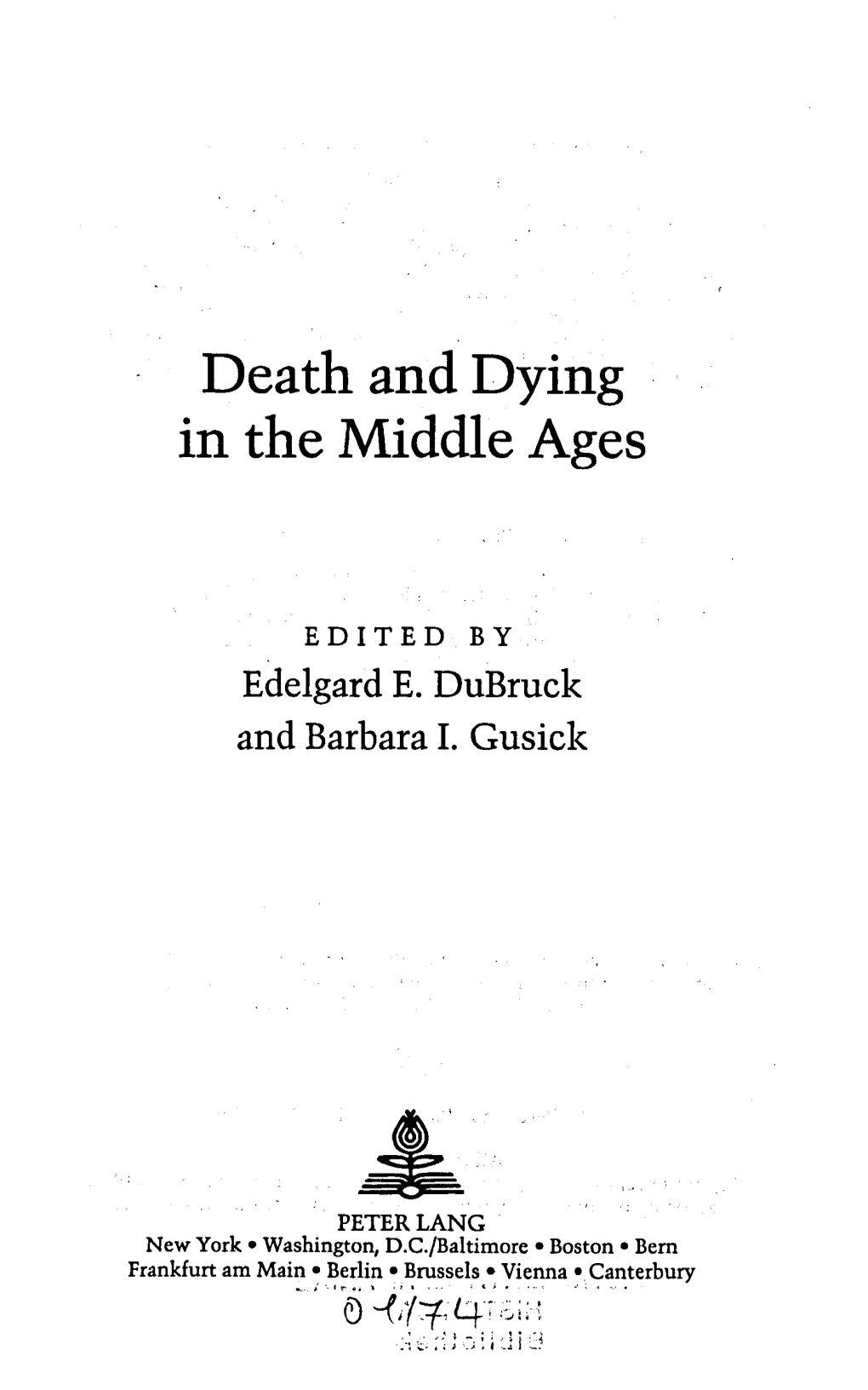 Death and Dying in the Middle Ages