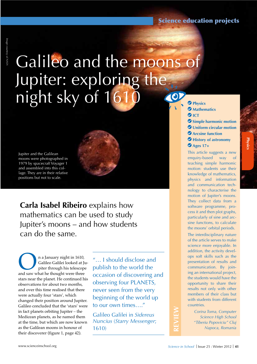 Galileo and the Moons of Jupiter: Exploring The